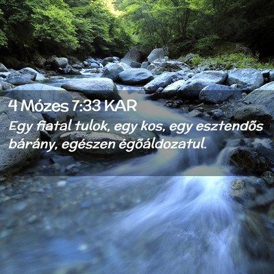 Picture 02 - 4 Mózes 7:33 KAR - Egy fiatal tulok, egy kos, egy esztendõs - Bible Verse Picture