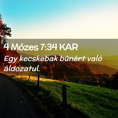 Picture 02 - 4 Mózes 7:34 KAR - Egy kecskebak bûnért való - Bible Verse Picture
