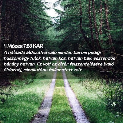 Picture 02 - 4 Mózes 7:88 KAR - A hálaadó áldozatra való minden barom pedig: - Bible Verse Picture