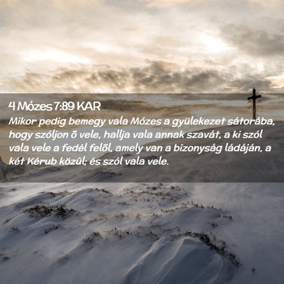 Picture 02 - 4 Mózes 7:89 KAR - Mikor pedig bemegy vala Mózes a gyülekezet - Bible Verse Picture