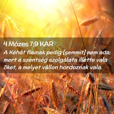 Picture 02 - 4 Mózes 7:9 KAR - A Kéhát fiainak pedig [semmit] nem ada; mert a - Bible Verse Picture