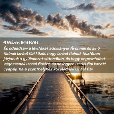 Picture 02 - 4 Mózes 8:19 KAR - És odaadtam a lévitákat adományul Áronnak - Bible Verse Picture