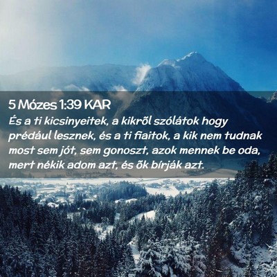 Picture 02 - 5 Mózes 1:39 KAR - És a ti kicsinyeitek, a kikrõl szólátok hogy - Bible Verse Picture