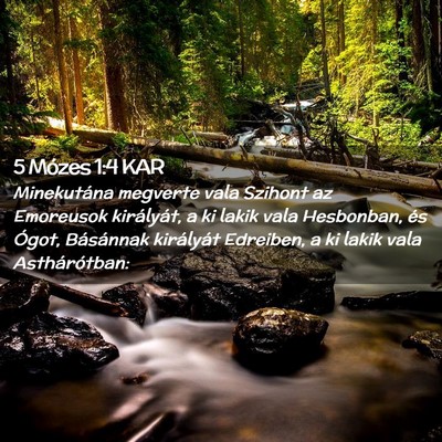Picture 02 - 5 Mózes 1:4 KAR - Minekutána megverte vala Szihont az Emoreusok - Bible Verse Picture
