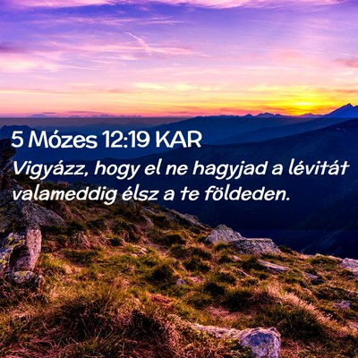 Picture 02 - 5 Mózes 12:19 KAR - Vigyázz, hogy el ne hagyjad a lévitát - Bible Verse Picture