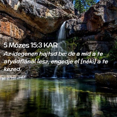 Picture 02 - 5 Mózes 15:3 KAR - Az idegenen hajtsd be; de a mid a te - Bible Verse Picture