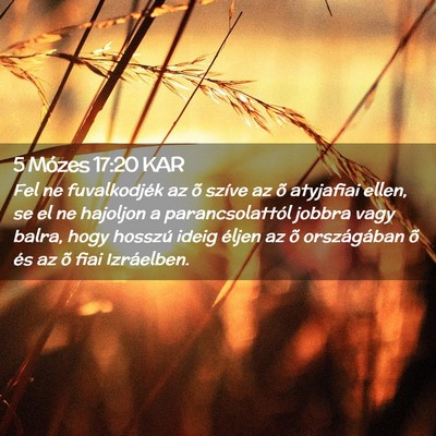 Picture 02 - 5 Mózes 17:20 KAR - Fel ne fuvalkodjék az õ szíve az õ atyjafiai - Bible Verse Picture