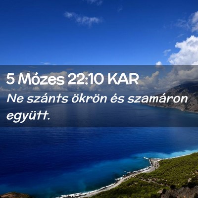 Picture 02 - 5 Mózes 22:10 KAR - Ne szánts ökrön és szamáron - Bible Verse Picture