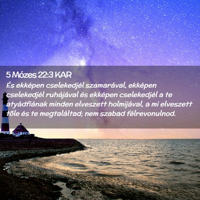 Picture 02 - 5 Mózes 22:3 KAR - És ekképen cselekedjél szamarával, ekképen - Bible Verse Picture