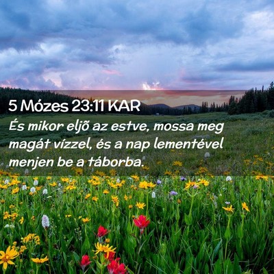 Picture 02 - 5 Mózes 23:11 KAR - És mikor eljõ az estve, mossa meg magát - Bible Verse Picture
