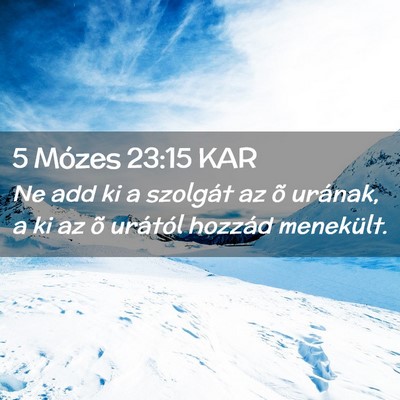 Picture 02 - 5 Mózes 23:15 KAR - Ne add ki a szolgát az õ urának, a ki az õ - Bible Verse Picture