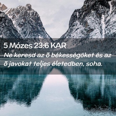 Picture 02 - 5 Mózes 23:6 KAR - Ne keresd az õ békességöket és az õ javokat - Bible Verse Picture