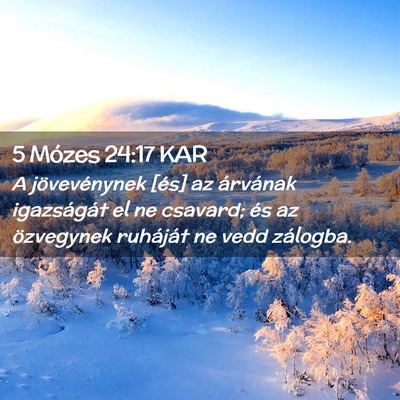 Picture 02 - 5 Mózes 24:17 KAR - A jövevénynek [és] az árvának igazságát el - Bible Verse Picture