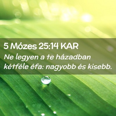 Picture 02 - 5 Mózes 25:14 KAR - Ne legyen a te házadban kétféle éfa: nagyobb - Bible Verse Picture