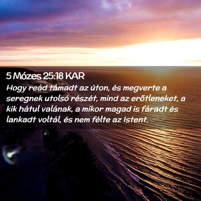 Picture 02 - 5 Mózes 25:18 KAR - Hogy reád támadt az úton, és megverte a - Bible Verse Picture