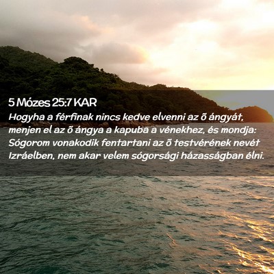 Picture 02 - 5 Mózes 25:7 KAR - Hogyha a férfinak nincs kedve elvenni az õ - Bible Verse Picture