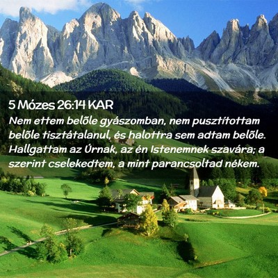 Picture 02 - 5 Mózes 26:14 KAR - Nem ettem belõle gyászomban, nem pusztítottam - Bible Verse Picture