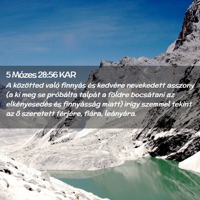 Picture 02 - 5 Mózes 28:56 KAR - A közötted való finnyás és kedvére - Bible Verse Picture