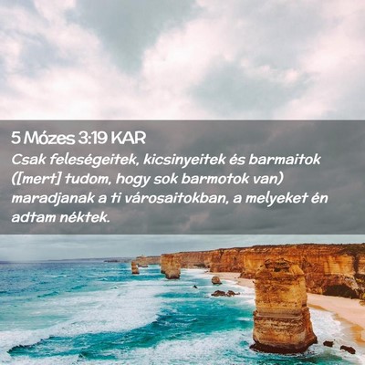 Picture 02 - 5 Mózes 3:19 KAR - Csak feleségeitek, kicsinyeitek és barmaitok - Bible Verse Picture