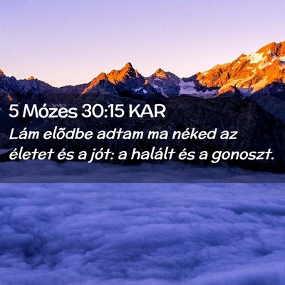 Picture 02 - 5 Mózes 30:15 KAR - Lám elõdbe adtam ma néked az életet és a - Bible Verse Picture
