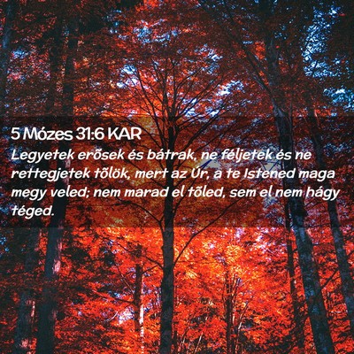 Picture 02 - 5 Mózes 31:6 KAR - Legyetek erõsek és bátrak, ne féljetek és ne - Bible Verse Picture