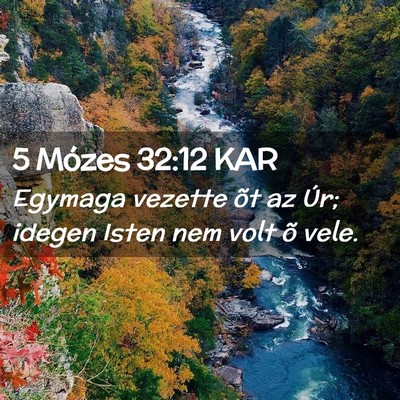 Picture 02 - 5 Mózes 32:12 KAR - Egymaga vezette õt az Úr; idegen Isten nem volt - Bible Verse Picture