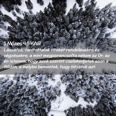 Picture 02 - 5 Mózes 4:5 KAR - Lássátok, tanítottalak titeket rendelésekre - Bible Verse Picture