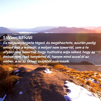 Picture 02 - 5 Mózes 8:3 KAR - És megsanyargata téged, és megéheztete, - Bible Verse Picture