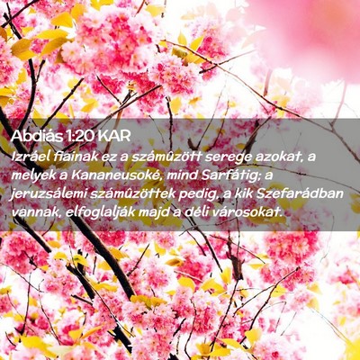 Picture 02 - Abdiás 1:20 KAR - Izráel fiainak ez a számûzött serege azokat, - Bible Verse Picture