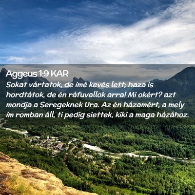 Picture 02 - Aggeus 1:9 KAR - Sokat vártatok, de ímé kevés lett; haza is - Bible Verse Picture