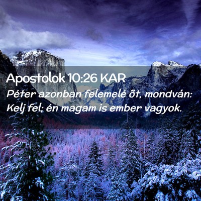 Picture 02 - Apostolok 10:26 KAR - Péter azonban felemelé õt, mondván: Kelj fel; - Bible Verse Picture