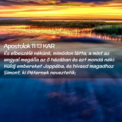Picture 02 - Apostolok 11:13 KAR - És elbeszélé nékünk, mimódon látta, a mint - Bible Verse Picture