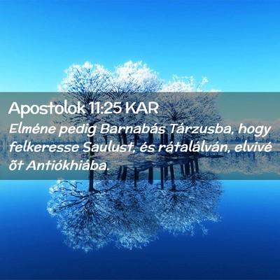 Picture 02 - Apostolok 11:25 KAR - Elméne pedig Barnabás Tárzusba, hogy - Bible Verse Picture