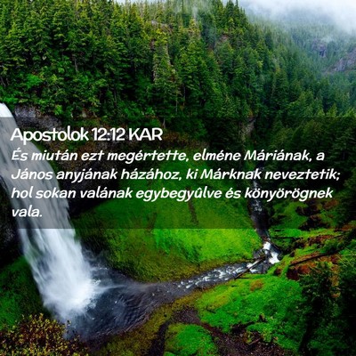 Picture 02 - Apostolok 12:12 KAR - És miután ezt megértette, elméne Máriának, - Bible Verse Picture