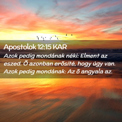 Picture 02 - Apostolok 12:15 KAR - Azok pedig mondának néki: Elment az eszed. Õ - Bible Verse Picture