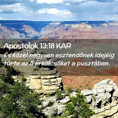 Picture 02 - Apostolok 13:18 KAR - És közel negyven esztendõnek idejéig tûrte - Bible Verse Picture