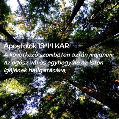 Picture 02 - Apostolok 13:44 KAR - A következõ szombaton aztán majdnem az egész - Bible Verse Picture