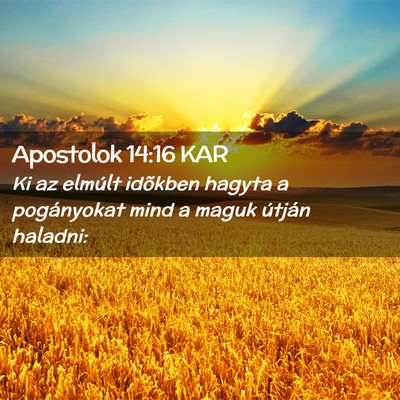 Picture 02 - Apostolok 14:16 KAR - Ki az elmúlt idõkben hagyta a pogányokat mind - Bible Verse Picture