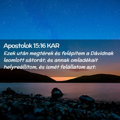Picture 02 - Apostolok 15:16 KAR - Ezek után megtérek és felépítem a Dávidnak - Bible Verse Picture