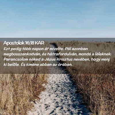 Picture 02 - Apostolok 16:18 KAR - Ezt pedig több napon át mívelte. Pál azonban - Bible Verse Picture