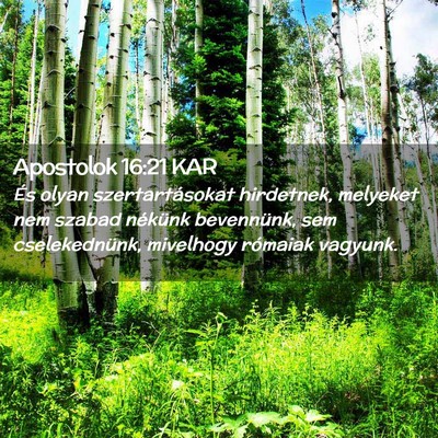 Picture 02 - Apostolok 16:21 KAR - És olyan szertartásokat hirdetnek, melyeket nem - Bible Verse Picture