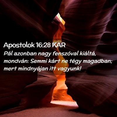 Picture 02 - Apostolok 16:28 KAR - Pál azonban nagy fenszóval kiáltá, mondván: - Bible Verse Picture