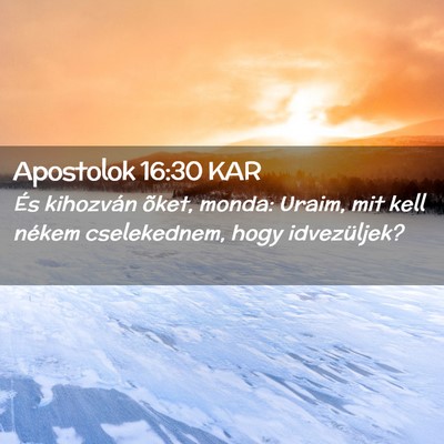 Picture 02 - Apostolok 16:30 KAR - És kihozván õket, monda: Uraim, mit kell - Bible Verse Picture
