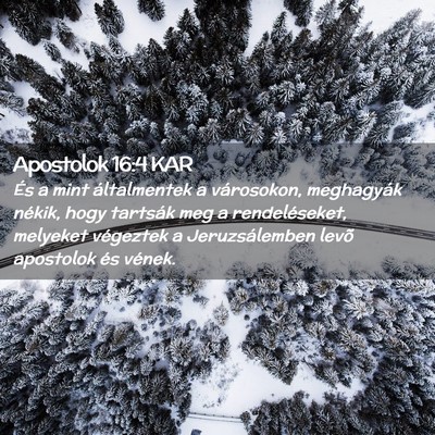 Picture 02 - Apostolok 16:4 KAR - És a mint általmentek a városokon, meghagyák - Bible Verse Picture