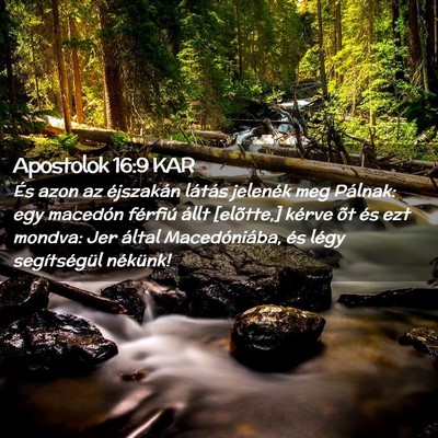 Picture 02 - Apostolok 16:9 KAR - És azon az éjszakán látás jelenék meg - Bible Verse Picture