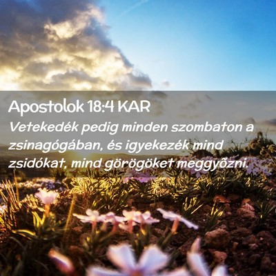 Picture 02 - Apostolok 18:4 KAR - Vetekedék pedig minden szombaton a - Bible Verse Picture