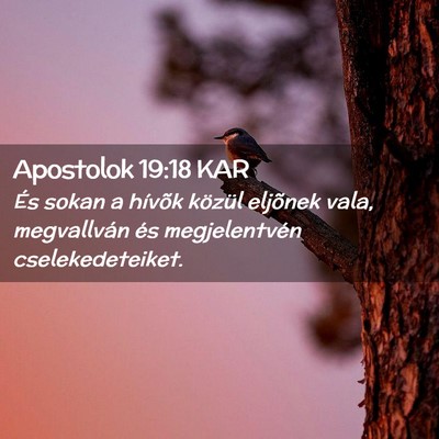 Picture 02 - Apostolok 19:18 KAR - És sokan a hívõk közül eljõnek vala, - Bible Verse Picture
