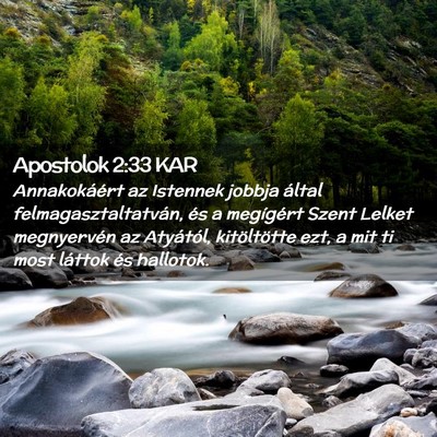 Picture 02 - Apostolok 2:33 KAR - Annakokáért az Istennek jobbja által - Bible Verse Picture