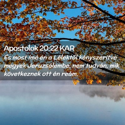Picture 02 - Apostolok 20:22 KAR - És most ímé én a Lélektõl kényszerítve - Bible Verse Picture