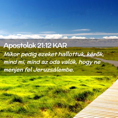 Picture 02 - Apostolok 21:12 KAR - Mikor pedig ezeket hallottuk, kérõk, mind mi, - Bible Verse Picture
